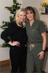 Pure Perfection Clitheroe Salon owner Tara with Carla Chatburn, Brand Owner